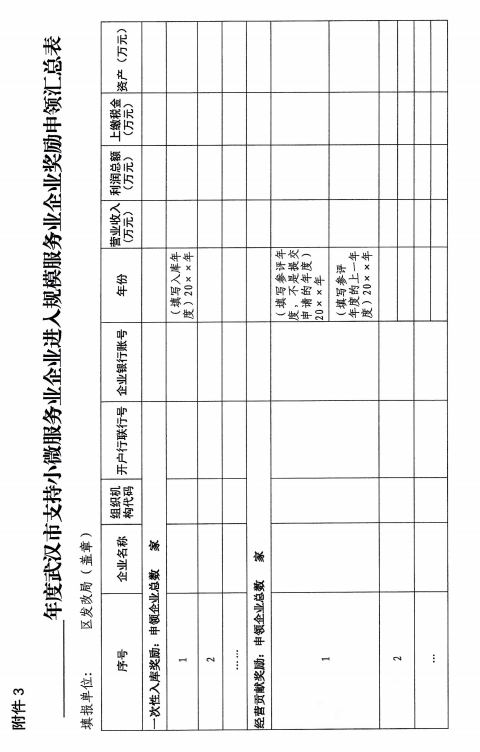 武汉市小微服务业企业进人规模服务业企业奖励政策实施细则